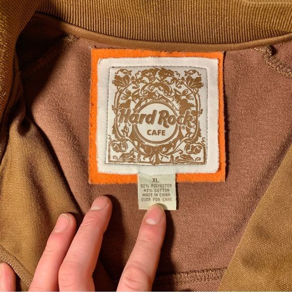 HARD ROCK CAFE Chicago Brown Zip Up Sweater (Size XL) - Picture 11 of 15